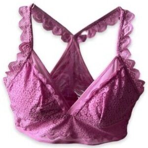 NWOT AERIE Pink Eyelet Racerback Bralette Sz M